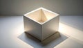 Minimalist White Cube with Soft Light and Shadows Royalty Free Stock Photo