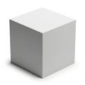 A minimalist white cube with soft shadows against a plain white background isolated on transparent background Royalty Free Stock Photo