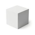 A minimalist white cube with soft shadows on a plain background Royalty Free Stock Photo