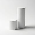 Minimalist white cylinders Royalty Free Stock Photo