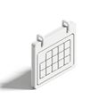 White 3D Isometric Calendar Icon with Shadow on a White Background date schedule Royalty Free Stock Photo