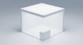 Minimalist White 3D Open Cube with Inner Element Royalty Free Stock Photo