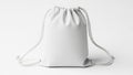 Minimalist white drawstring bag Royalty Free Stock Photo