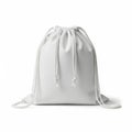 Minimalist white drawstring bag isolated on white background Royalty Free Stock Photo