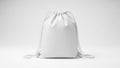 Minimalist white drawstring bag Royalty Free Stock Photo