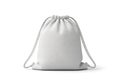 Minimalist white drawstring bag Royalty Free Stock Photo