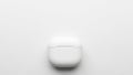 Minimalist white earbud case on plain background Royalty Free Stock Photo