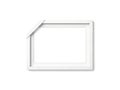 Minimalist white frame isolated on white background Royalty Free Stock Photo