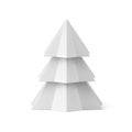 Minimalist white glossy Christmas tree angled shape for indoor decorative design 3d realistic vector