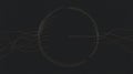 Minimalist white lines on black background with circular design Royalty Free Stock Photo