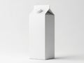 A minimalist white milk carton standing upright against a plain background Royalty Free Stock Photo