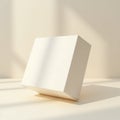 Minimal White Product Box Mockup on Neutral Background Royalty Free Stock Photo