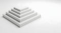 Minimalist White Pyramid Structure on White Background Royalty Free Stock Photo
