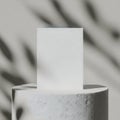 Minimalist white rectangular block on a pedestal isolated on transparent background Royalty Free Stock Photo