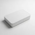 Minimalist white rectangular block with smooth surface and subtle shadow Royalty Free Stock Photo