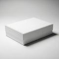 Minimalist White Rectangular Box with Lid on a Light Gray Background container packaging Royalty Free Stock Photo