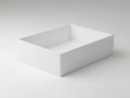Minimalist white rectangular box on plain background Royalty Free Stock Photo