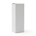Minimalist white rectangular box standing upright against a white background isolated on white background Royalty Free Stock Photo