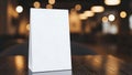 Minimalist white rectangular object on a dark reflective surface with bokeh lights Royalty Free Stock Photo