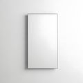 Minimalist white rectangular object mounted on a plain wall surface Royalty Free Stock Photo