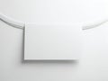 Minimalist white rectangular object suspended by two thin white wires Royalty Free Stock Photo