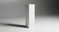 Minimalist white rectangular prism casting a shadow on a grey background Royalty Free Stock Photo