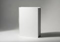 A minimalist white rectangular prism casting a soft shadow on a light grey surface Royalty Free Stock Photo