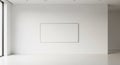 Minimalist White Room with a Single Framed Whiteboard on a Plain Wall (1196 Royalty Free Stock Photo