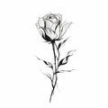Minimalist White Rose Tattoo Design - Intricate Minimalism