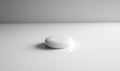 Minimalist white round object with smooth surface, soft lighting, and reflection, showcasing modern simplicity and Royalty Free Stock Photo