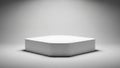 Minimalist White Rounded Square Pedestal or Display Platform on a Softly Lit Gray Studio Background with Subtle Spotlight Effect Royalty Free Stock Photo