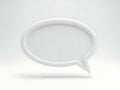 Minimalist white speech bubble on light gray background Royalty Free Stock Photo