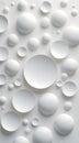 Minimalist White Spheres Floating on a Clean White Surface Creating a Modern and Serene Abstract Background Design Royalty Free Stock Photo