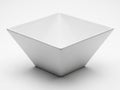 Minimalist white square ceramic bowl on plain background Royalty Free Stock Photo