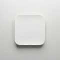 Minimalist white square icon on light gray background Royalty Free Stock Photo