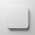 Minimalist white square object casting a subtle shadow on a plain background Royalty Free Stock Photo