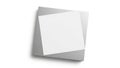A minimalist white square object resting on a reflective surface Royalty Free Stock Photo