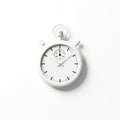Minimalist White Stopwatch on a Clean White Background with Subtle Shadow timer time Royalty Free Stock Photo