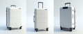 The minimalist white suitcase showcasing modern design and practical travel features..AI generated image Royalty Free Stock Photo