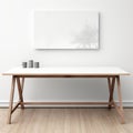 Minimalist White Table Mockup: Hyperealistic 8k Uhd Image