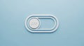 Minimalist White Toggle Switch Set to OF Position on a Light Blue Background button Royalty Free Stock Photo