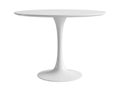 Minimalist white tulip table with a smooth, round surface and a single pedestal base Royalty Free Stock Photo