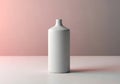 Minimalist white vase resting on a plain surface against a soft pink background Royalty Free Stock Photo