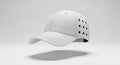 Minimalist White Visor Cap with Perforated Sides Floating in Bright Studio Royalty Free Stock Photo