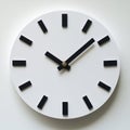 A minimalist white wall clock with a modern design, including cut-out accents Royalty Free Stock Photo