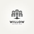 minimalist willow tree nature icon logo vector illustration design. simple modern recycling, environment associations, wellness Royalty Free Stock Photo