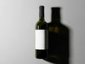 Minimalist wine bottle with blank label against plain background Royalty Free Stock Photo