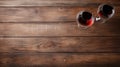 Minimalist Wine Glasses On Wooden Background