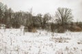 minimalist winter landscape panorama style photo. Unique perspective Royalty Free Stock Photo