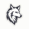 Minimalist Wolf head logo icon vector Royalty Free Stock Photo